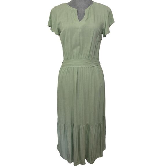 Lucky Brand Light Green Dress Size Small Cottage Praire Modest Boho Milkmaid - Picture 1 of 8